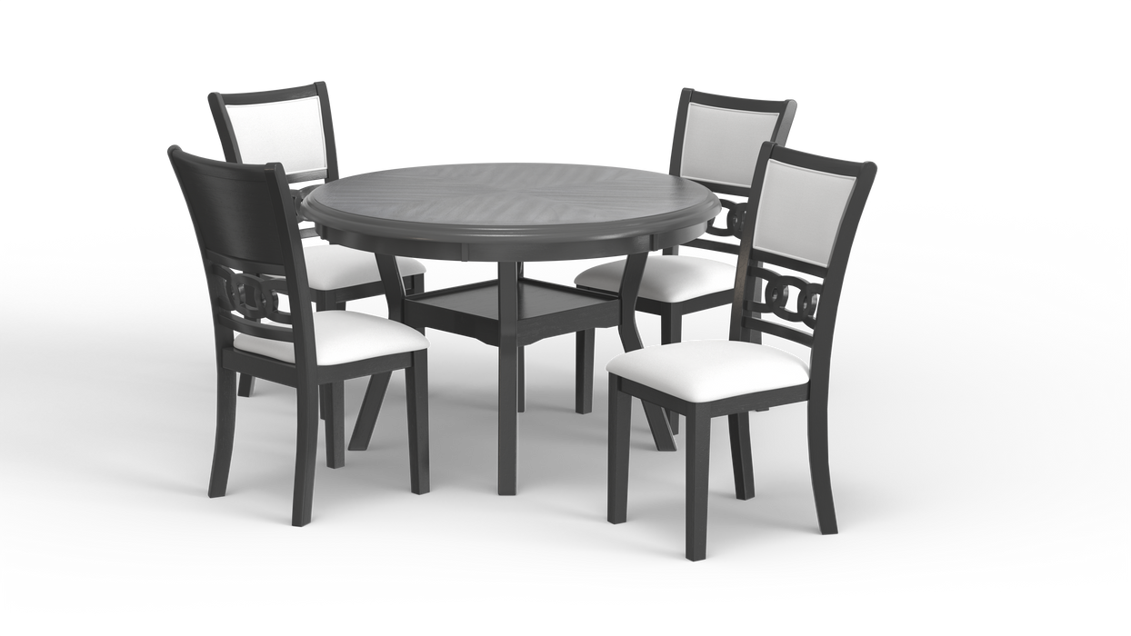 GIA 5 PC 60" DINING TABLE & 4 CHAIRS-GRAY
