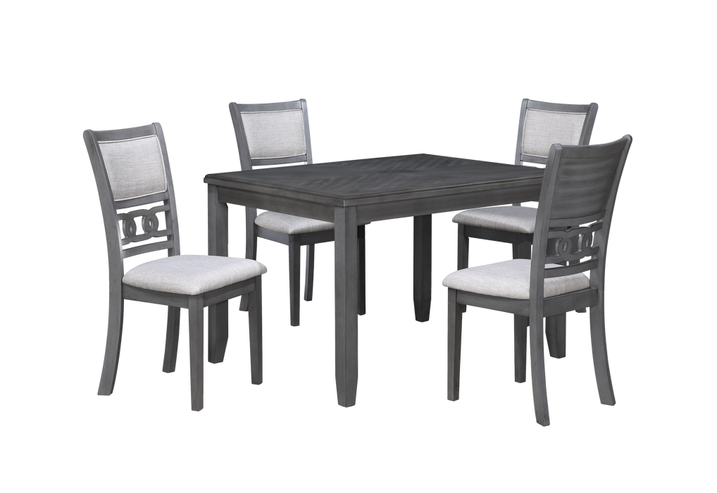 GIA 5 PC 60" DINING TABLE & 4 CHAIRS-GRAY