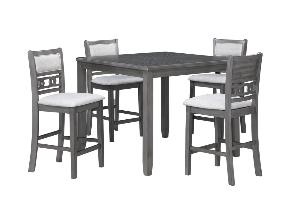 GIA 5 PC 60" DINING TABLE & 4 CHAIRS-GRAY