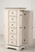 ANASTASIA LINGERIE SWIVEL CHEST W/MIRROR-ANT. WHITE - Visions in Furniture (La Mirada, CA)