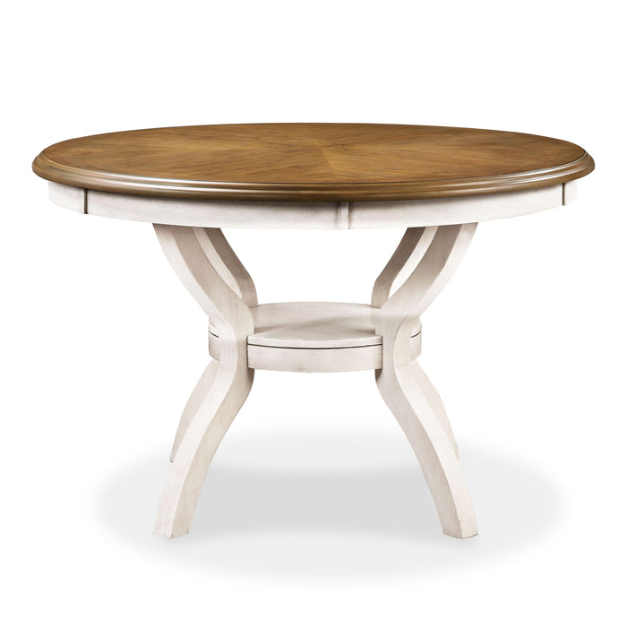 CORI ROUND DINING 5 PC SET-BISQUE/BROWN - Visions in Furniture (La Mirada, CA)
