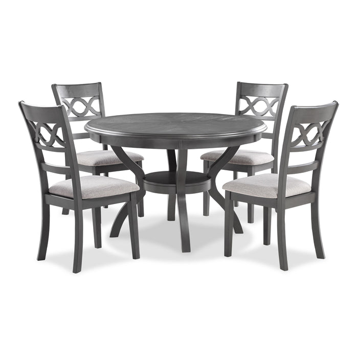 CORI ROUND DINING 5 PC SET-GRAY - Visions in Furniture (La Mirada, CA)