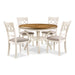 CORI ROUND DINING 5 PC SET-BISQUE/BROWN - Visions in Furniture (La Mirada, CA)