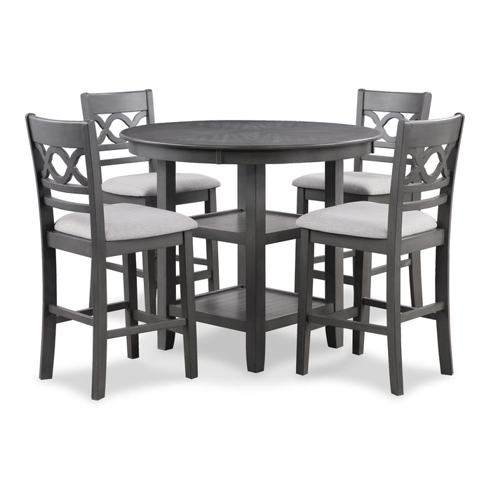 CORI COUNTER 5 PC SET-GRAY - Visions in Furniture (La Mirada, CA)