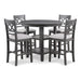 CORI COUNTER 5 PC SET-GRAY - Visions in Furniture (La Mirada, CA)