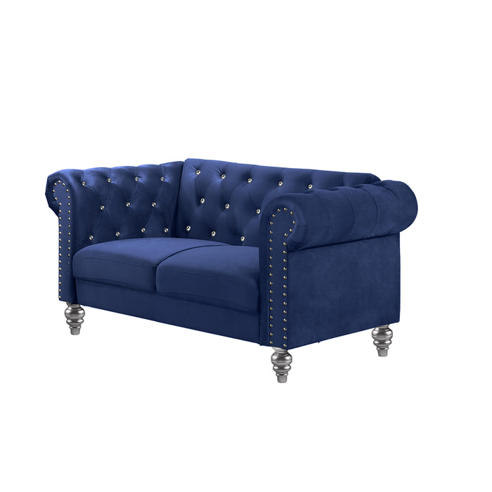 EMMA CRYSTAL LOVESEAT-ROYAL BLUE - Visions in Furniture (La Mirada, CA)