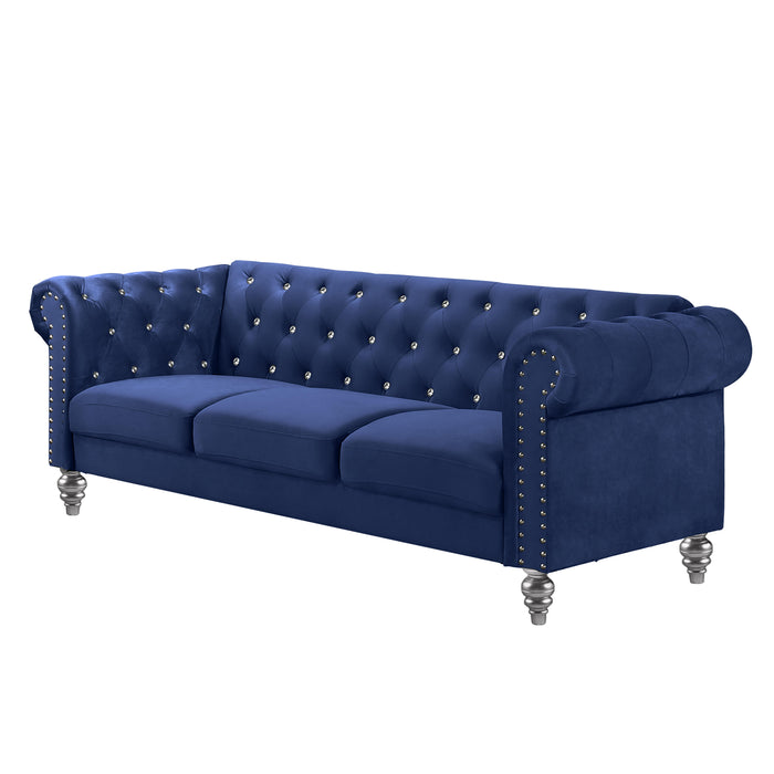 EMMA CRYSTAL SOFA-ROYAL BLUE - Visions in Furniture (La Mirada, CA)