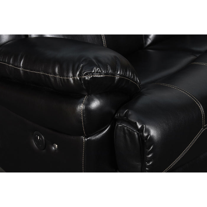 FLYNN SOFA W/LIGHTED BASE & PWR FR-BLACK