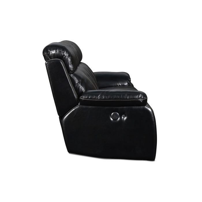 FUSION DUAL RECLINER SOFA W/PWR FTRST-EBONY