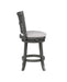 GIA 24" SWIVEL COUNTER STOOL-GRAY W/GRAY FABRIC SEAT - Visions in Furniture (La Mirada, CA)