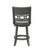 GIA 24" SWIVEL COUNTER STOOL-GRAY W/GRAY FABRIC SEAT - Visions in Furniture (La Mirada, CA)