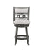 GIA 24" SWIVEL COUNTER STOOL-GRAY W/GRAY FABRIC SEAT - Visions in Furniture (La Mirada, CA)