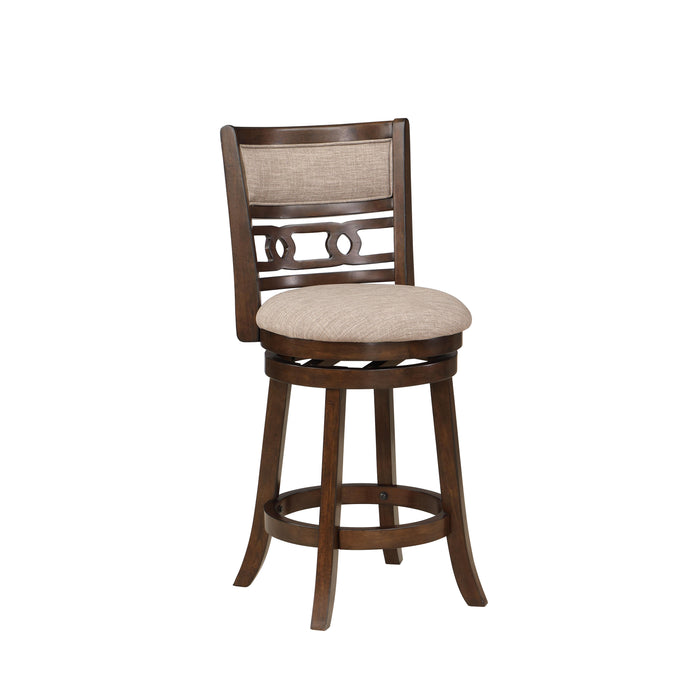 GIA 29" SWIVEL BARSTOOL-CHERRY W/BROWN FABRIC SEAT
