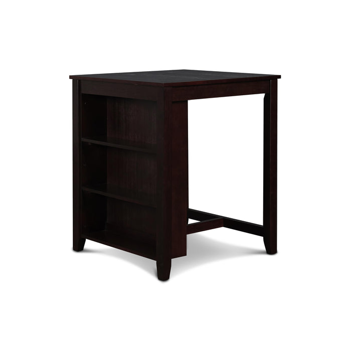 GIA 30" COUNTER TABLE W/2 CHAIRS & STG SHELF-EBONY - Visions in Furniture (La Mirada, CA)
