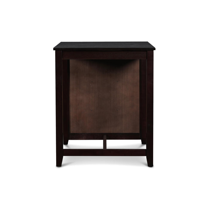 GIA 30" COUNTER TABLE W/2 CHAIRS & STG SHELF-EBONY - Visions in Furniture (La Mirada, CA)