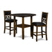 GIA 42" COUNTER  DROP LEAF TABLE W/2 CHAIRS-BROWN - Visions in Furniture (La Mirada, CA)