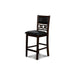 GIA 30" COUNTER TABLE W/2 CHAIRS & STG SHELF-EBONY - Visions in Furniture (La Mirada, CA)