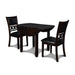 GIA 42" DINING  DROP LEAF TABLE W/2 CHAIRS-EBONY - Visions in Furniture (La Mirada, CA)