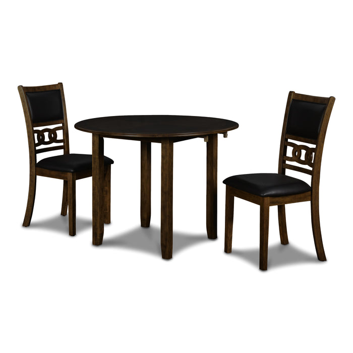 GIA 42" DINING  DROP LEAF TABLE W/2 CHAIRS-BROWN - Visions in Furniture (La Mirada, CA)
