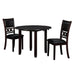 GIA 42" DINING  DROP LEAF TABLE W/2 CHAIRS-EBONY - Visions in Furniture (La Mirada, CA)