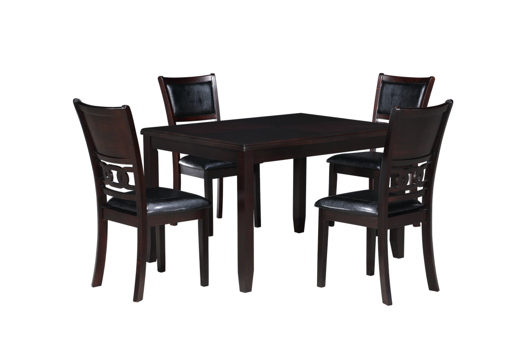 GIA 5PC 48" RECT. DINING TABLE & 4 CHAIRS-EBONY - Visions in Furniture (La Mirada, CA)