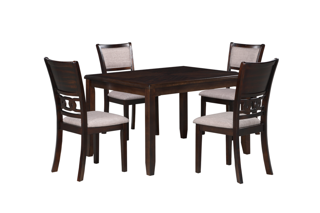 GIA 5PC 48" RECT. DINING TABLE & 4 CHAIRS-CHERRY - Visions in Furniture (La Mirada, CA)