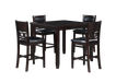 GIA 5PC 42" SQUARE  COUNTER TABLE & 4 CHAIRS-EBONY - Visions in Furniture (La Mirada, CA)
