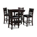 GIA ROUND COUNTER DINING 5 PC SET-EBONY - Visions in Furniture (La Mirada, CA)