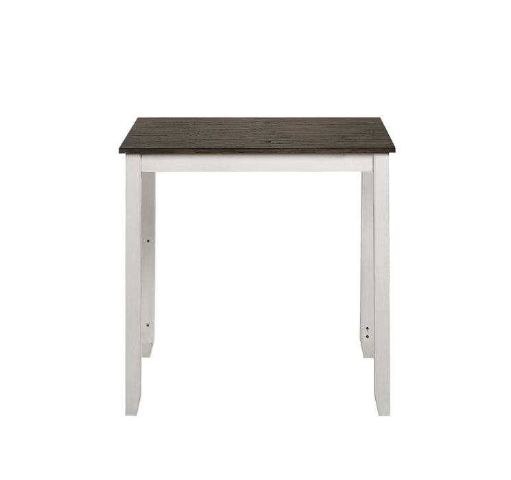 HESTON 36" STORAGE COUNTER TABLE SET W/2 CHAIRS-WHITE/GRAY - Visions in Furniture (La Mirada, CA)