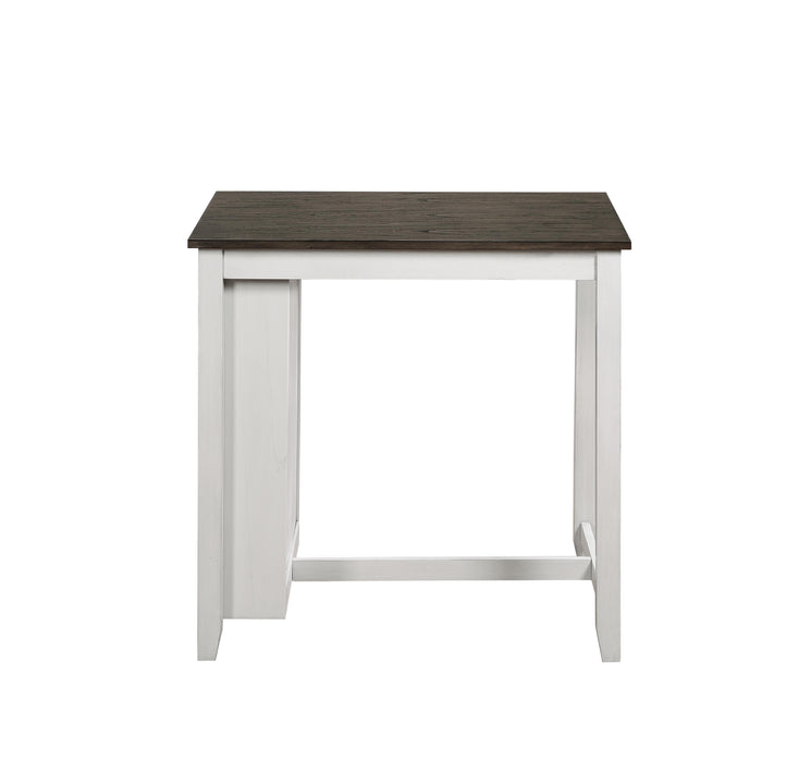 HESTON 36" STORAGE COUNTER TABLE SET W/2 CHAIRS-WHITE/GRAY - Visions in Furniture (La Mirada, CA)