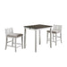 HESTON 36" STORAGE COUNTER TABLE SET W/2 CHAIRS-WHITE/GRAY - Visions in Furniture (La Mirada, CA)