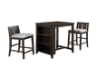HESTON 36" STORAGE COUNTER TABLE SET W/2 CHAIRS-CHERRY - Visions in Furniture (La Mirada, CA)