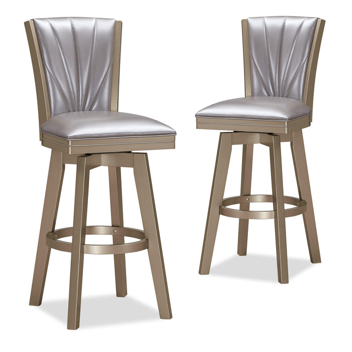 JAZZ 30" SWIVEL BAR STOOL-PEARL/GOLD