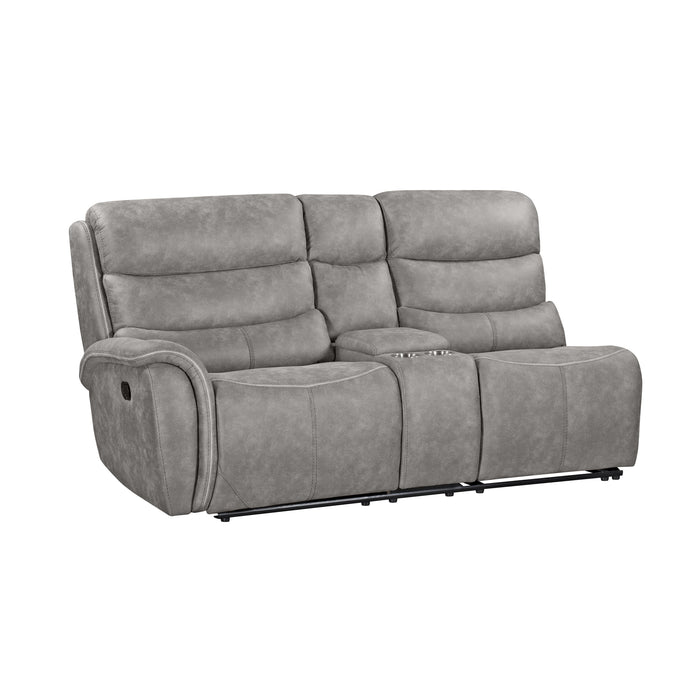 KAMARI RAF LOVESEAT W/ONE RECLINER-GRAY - Visions in Furniture (La Mirada, CA)