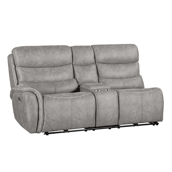KAMARI RAF LOVESEAT W/ONE RECLINER-GRAY - Visions in Furniture (La Mirada, CA)