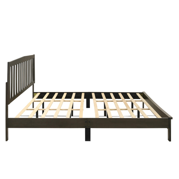 LEO Queen Q SLAT BED-HB/FB/RAILS-GRAY