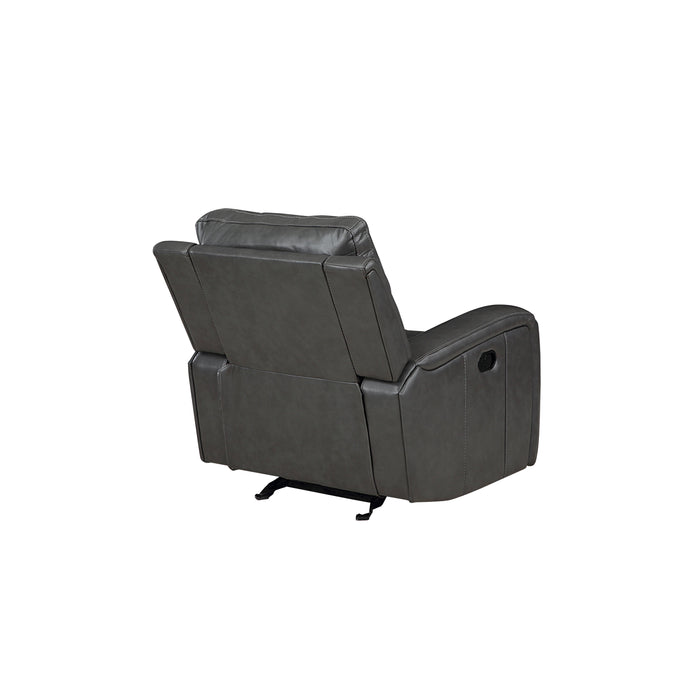 LINTON LEATHER GLIDER RECLINER-GRAY - Visions in Furniture (La Mirada, CA)