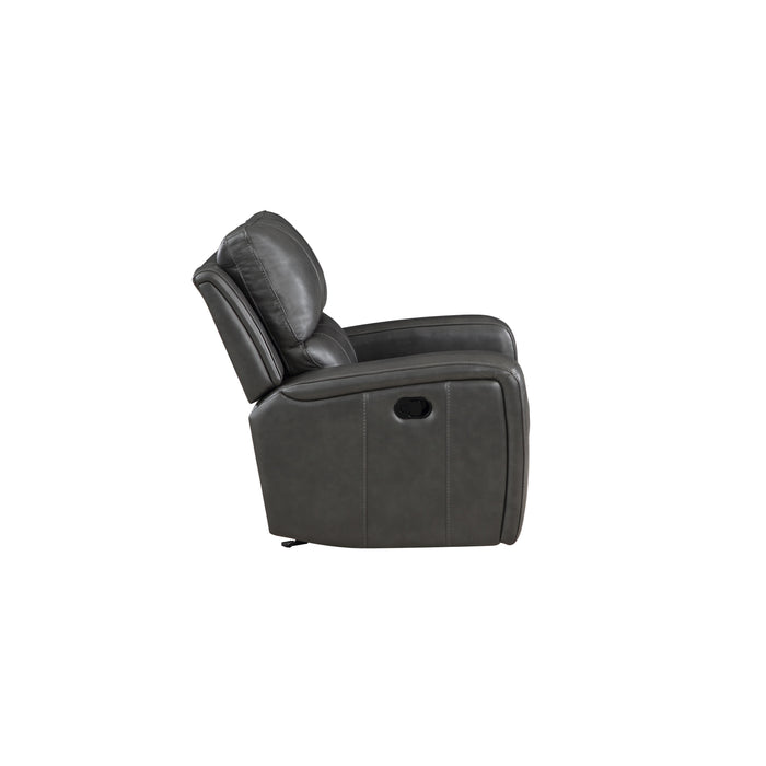 LINTON LEATHER GLIDER RECLINER-GRAY - Visions in Furniture (La Mirada, CA)