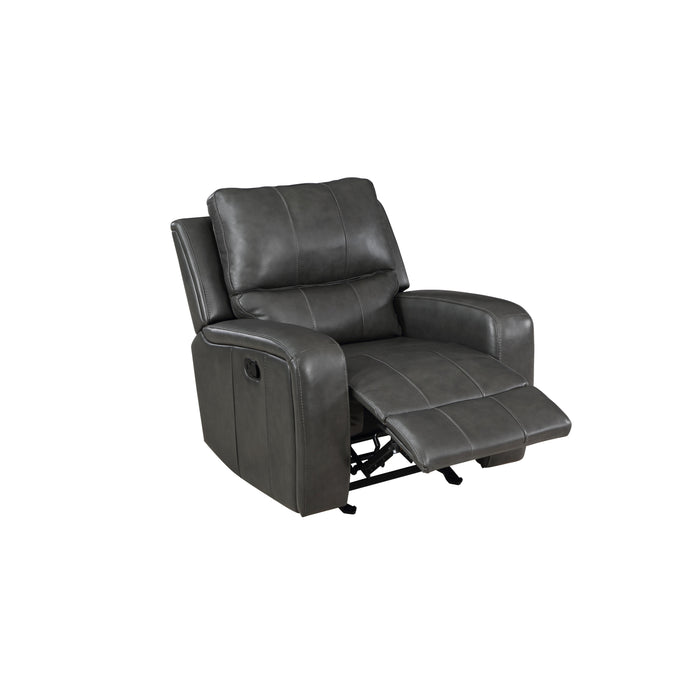 LINTON LEATHER GLIDER RECLINER-GRAY - Visions in Furniture (La Mirada, CA)