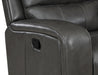 LINTON LEATHER SOFA W/DUAL RECLINER-GRAY - Visions in Furniture (La Mirada, CA)