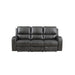 LINTON LEATHER SOFA W/DUAL RECLINER-GRAY - Visions in Furniture (La Mirada, CA)
