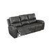 LINTON LEATHER SOFA W/DUAL RECLINER-GRAY - Visions in Furniture (La Mirada, CA)
