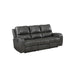 LINTON LEATHER SOFA W/DUAL RECLINER-GRAY - Visions in Furniture (La Mirada, CA)