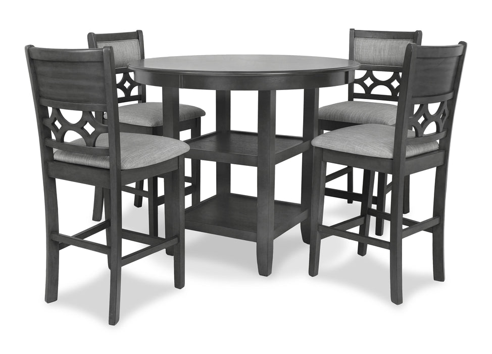 MITCHELL 5 PC COUNTER SET-GRAY - Visions in Furniture (La Mirada, CA)
