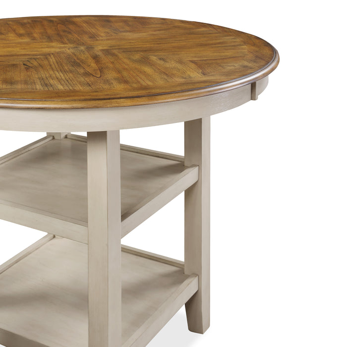 MITCHELL 5 PC COUNTER SET-TWO TONE BISQUE/BROWN - Visions in Furniture (La Mirada, CA)