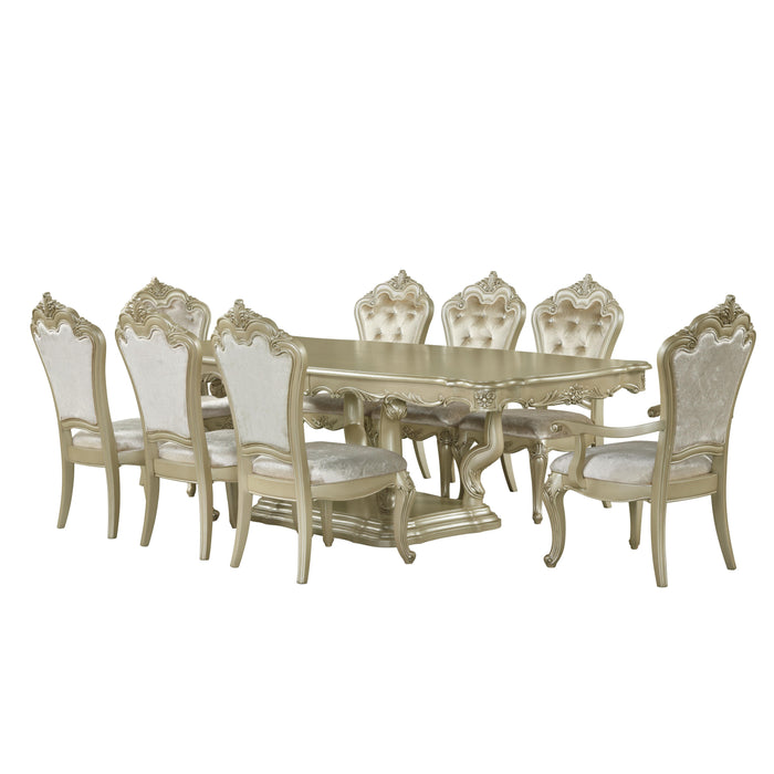 MONIQUE DINING TABLE BASE-CHAMPAGNE (2 of 2) - Visions in Furniture (La Mirada, CA)