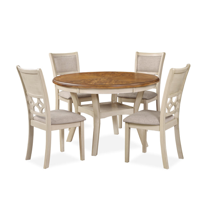 MITCHELL 5 PC DINING SET-TWO TONE BISQUE/BROWN - Visions in Furniture (La Mirada, CA)