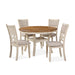 MITCHELL 5 PC DINING SET-TWO TONE BISQUE/BROWN - Visions in Furniture (La Mirada, CA)