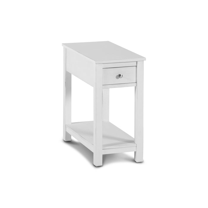 NOAH END TABLE WITH DRAWER-WHITE