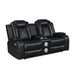 ORION CONSOLE LOVESEAT W/ DUAL RECLINERS-BLACK - Visions in Furniture (La Mirada, CA)